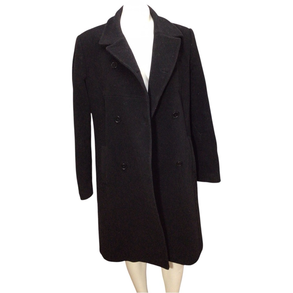 This Item Is Sold op Italian MadeClassic Black Wool Pea Coat with Notched Lapel